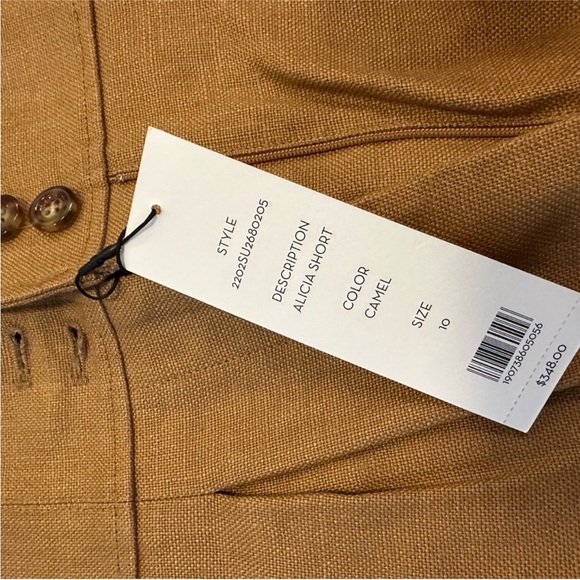 NWT Veronica Beard High Waist Linen Shorts - Picture 4 of 4